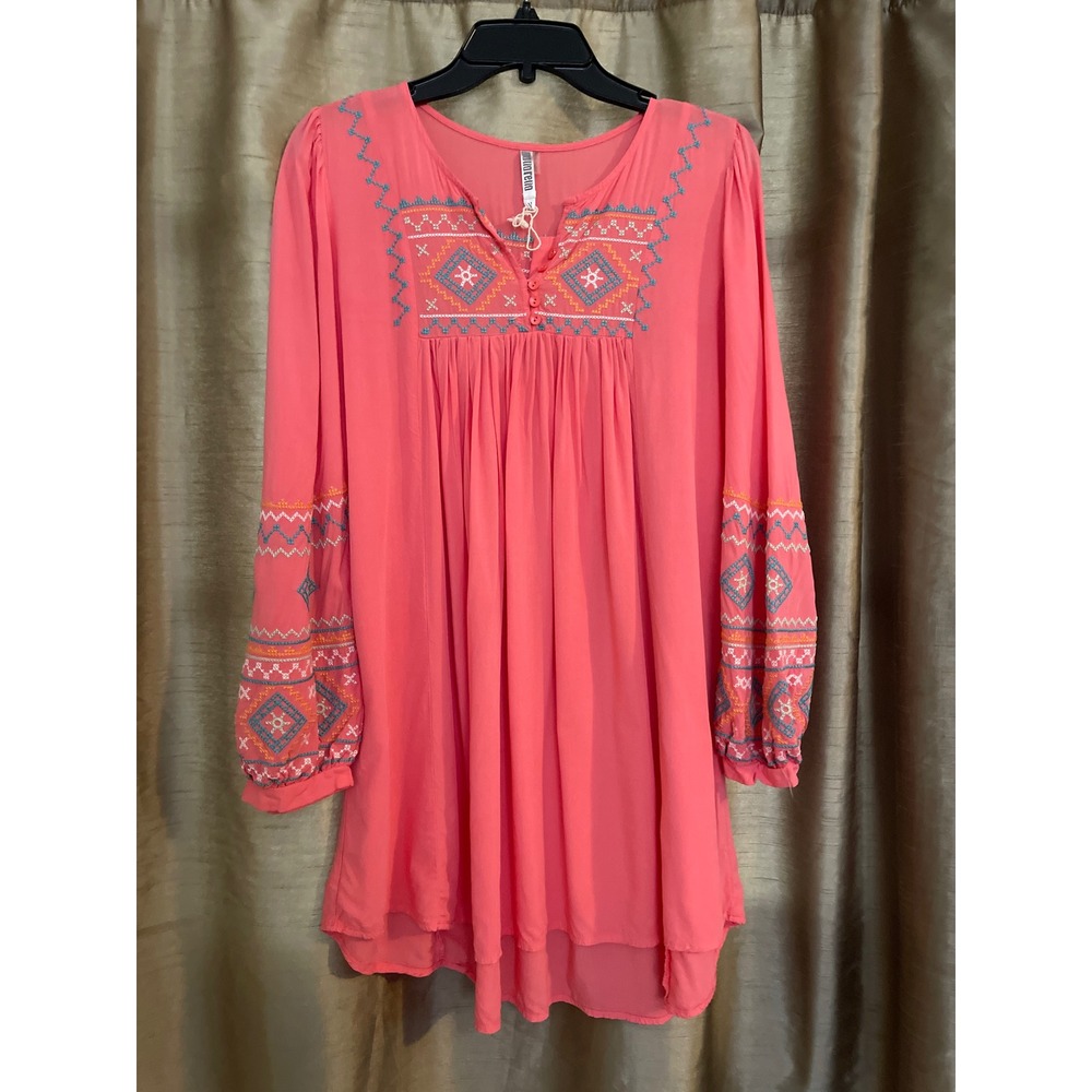 Mororeno dress peach with embroidery (JJ9)